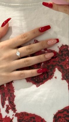 идеи маникюра Kutek Disney, Red Acrylic Nails, Casual Nails, Classy Acrylic Nails, Red Nail, Xmas Nails, Dream Nails, Pretty Acrylic Nails, Best Acrylic Nails