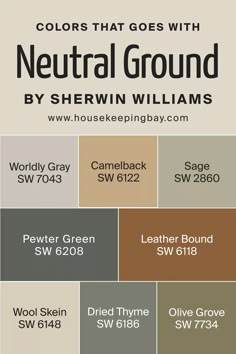 the colors that goes with neutral ground by sherylin williams