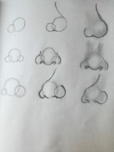 several drawings of different shapes and sizes on paper