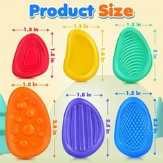 the product size is shown with different shapes and sizes