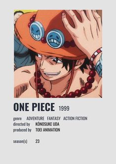 the one piece movie poster with an anime character holding his hands up to his face