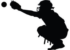 a silhouette of a person catching a ball