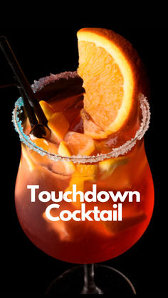 Touchdown Cocktail Game Day Drinks Alcohol, Football Cocktail Recipes, Gameday Cocktails, Game Day Cocktails, Grenadine Syrup