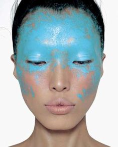 High-Fashion Asian Photography - The Stunning Work of Chenman, A Chinese Celeb and Style Photographer Editorial Make-up, Fantasy Make-up, Fashion Fotografie, Asian Photography, Painting Face, Face Fashion, High Fashion Makeup, Avant Garde Makeup, Blue Inspiration