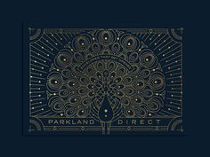 the cover art for parkland direct's album, which is gold and black