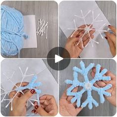 how to make a snowflake out of yarn with this step - by - step video