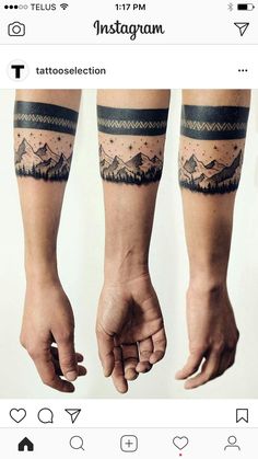 two people with matching tattoos on their arms