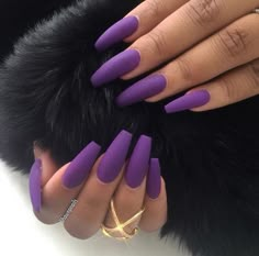 Matte Bright Nails, Matte Color Nails, Nagel Design, Best Nail Salon, Matte Nails Design, Purple Nail, Short Hairstyle, Crystal Nails, Coffin Nails Designs