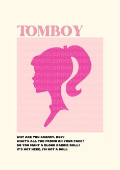 a pink poster with an image of a woman's head