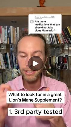 the man is talking about what to look for in a great lion's mane supplement