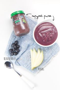 the ingredients for blueberry cheesecake smoothie are shown