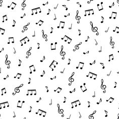 black and white music notes on a white background seamless pattern stock photo 718976