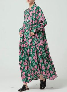 Dressing for the day doesn’t have to be a challenge or take forever. With this Floral Smock Maxi Dress, you’ll be looking and feeling great in just a few seconds. It’s the perfect length to wear with sandals, flats, or heels. Multicolor Smock Dress For Fall, Multicolor Smock Maxi Dress For Spring, Green Billowy Maxi Dress, Flowy Green Smocked Maxi Dress, Green Smocked Maxi Dress, Green Billowy Casual Dress, Green Smock Maxi Dress, Billowy Green Dress, Casual Green Smock Maxi Dress