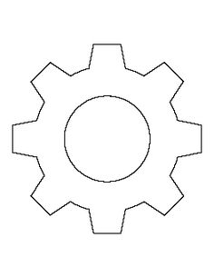 a drawing of a cogwheel on a white background with the text, ` `