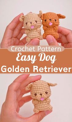 crochet pattern for easy dog golden retriever amigurmal toy made from yarn