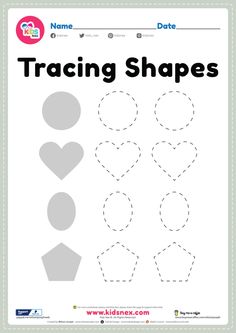 the traceing shapes worksheet for toddlers