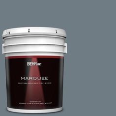 BEHR MARQUEE 5 gal. #N490-5 Charcoal Blue Flat Exterior Paint and Primer in One Behr Marquee Paint, Flat Exterior, Behr Marquee, Exterior Stain, Behr Paint, Matte Paint, Paint Primer, Vinyl Siding, Taos