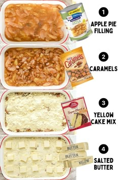 an image of different foods in containers with the words, how to make macaroni and cheese casserole