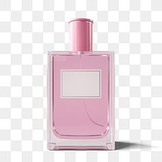 a pink perfume bottle with a white top on a transparent background png clipart