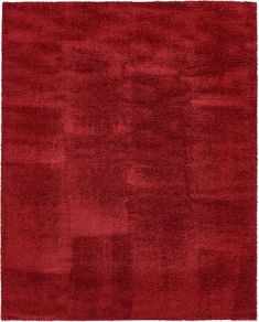 a red rug with squares on it