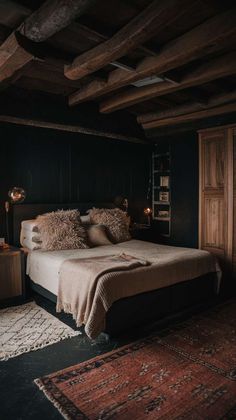 30+ Dark Cozy Bedrooms Dark Bedroom Ideas For Men, Dark And Moody Bedroom, Moody Bedroom Ideas, Bedroom Ideas For Men, Earthy Bedroom, Dark Bedroom, Mens Bedroom