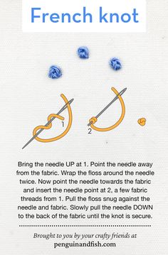 the instructions for how to use french knot