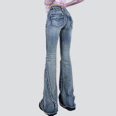 Introducing our 2023 Autumn-Winter Collection's laid-back style bootcut jeans with a vintage twist and patchwork hem for a unique and bold look.Distinctive Features Street Style: These jeans are inspired by the edgy and cool urban fashion, perfect for making a statement and standing out in a crowd. Bootcut: The bootcut style adds a touch of retro charm to these jeans, while also flattering the cut and elongating the legs. Vintage Vibes: The vintage element of these jeans adds a touch of nostalgi Wide Leg Flare Jeans For Winter, Trendy Stretch Flare Jeans For Winter, Winter Full Length Denim Flare Jeans, Winter Full Length Flare Jeans, Trendy Denim Blue Flare Jeans With Frayed Hem, Trendy Straight Leg Flares, Trendy Dark Wash Flares With Five Pockets, Trendy Winter Flare Jeans, Y2k Straight Leg Winter Jeans