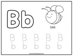 the letter b is for bee worksheet with an image of a bee on it