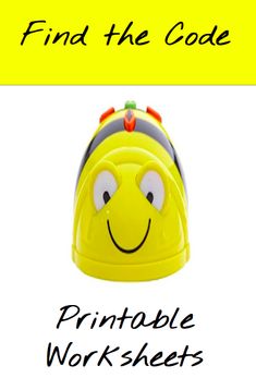 a yellow helmet with the words find the code printable worksheets on it