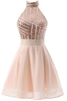 Halter Sequins Backless Mini Short Prom Dresses Teen Party Dress, Knee Length Homecoming Dresses, Vogue Clothing, Halter Homecoming Dress, Elegant Homecoming Dresses, Backless Homecoming Dresses, Tulle Party Dress, Mini Prom Dresses, Mini Homecoming Dresses