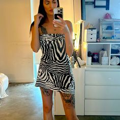 Affirm Dress Zebra Size Small Revolve Dresses, Zebra Dress, White Black, White And Black, Black White, Mini Dress, Size Small, Womens Dresses, Black And White