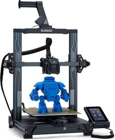 an image of a 3d printer with a blue robot on it's back end