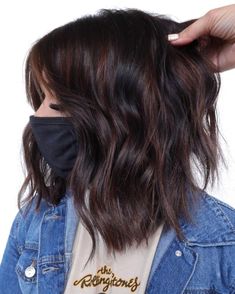 Dark Hair Balayage Bangs, Dark Medium Length Hair, Medium Brunette Hair, Hair Curtain, Choppy Haircuts, Medium Layered Hair, Medium Length Hair With Layers