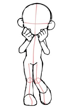 a drawing of a person holding a stuffed animal in one hand and the other hand on their head