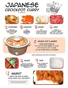 the instructions for how to cook japanese crockpot curry