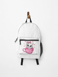 "Cute Cat Shower Funny Kitten shower cat Lovers And Coffee Lovers" Backpack by yhdeSign | Redbubble Shower Funny, Kittens Funny