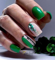 Feather Nails, Long Nail Designs, Simple Gel Nails, Acrylic Nails Coffin Pink, Luxury Nails, Chic Nails, Gel Nail Art, Best Acrylic Nails, Green Nails