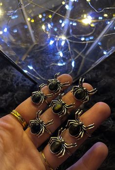 Absolutely stunning Unisex spooky season spider rings!  The way these gorgeous crystals rings shimmer is amazing 🕷️🖤  Fully adjustable to accommodate any size. Spider Rings, Crystals Rings, Crystal Spider, Spider Ring, Gold Sheen Obsidian, Woodstock Ga, Obsidian Crystal, Sheen Obsidian, Crystal Rings