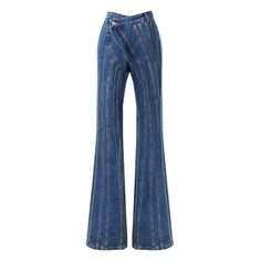 Loose Fit Pants, Crossover Top, Jeans Models, Stretch Denim Pants, Denim Flare Jeans, Pants Women Fashion, Denim Patterns, Bootcut Pants, Fit Pants