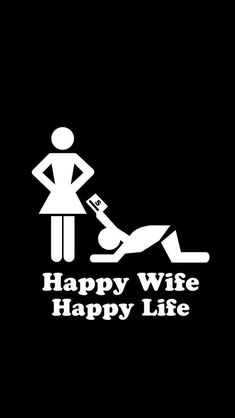 happy wife happy life sticker on the back of a car window with an image of a woman holding a man's hand