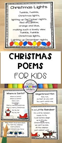 christmas poem for kids to read and write on the table with text overlaying it