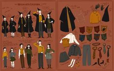 the costume design for harry potter and hermione's hogwarts uniform