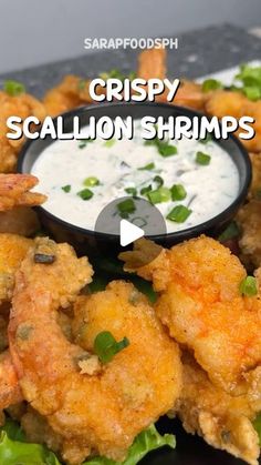 crispy scallion shrimp served with ranch dressing