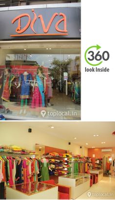 the front and side of a clothing store