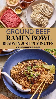 ground beef ramen bowl is ready in just 15 minutes and it's full of flavor