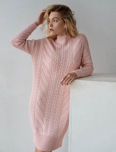 Blush pink cable knit dress for women Powder pink dress knee length clothing knit wool dress winter spring fashion gift for mom This beautiful blush pink dress is IN STOCK in size S-M and ready to ship. If you would like to have it made in other size or color - we CAN do that!  Just send us a short message with your preferences and we'll create this item for you. Free shipping worldwide This item can be made in any size and color (1-2 weeks for production).  Contact us, and we will advice about Wool Dress Winter, Powder Pink Dress, Pink Sweater Dress, Knit Dress Pattern, Cable Knit Dress, Wool Knitted Dress, Long Knit Sweater, Blush Pink Dresses, Long Knit Cardigan