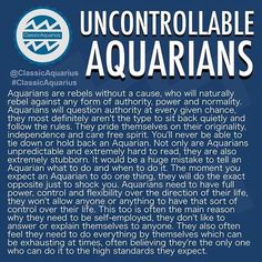 the back cover of an article about uncontrollable aquarians, written in black and white