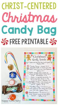 a christmas candy bag is shown with the text, free printable and instructions to make it