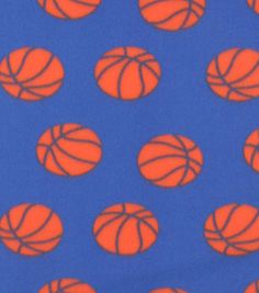 an orange and blue background with basketballs on it