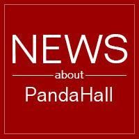 the news about panda hall logo on a red background with white letters that read news about panda hall